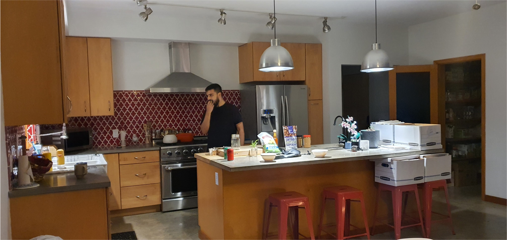 Taha (Co-founder) cooking up a storm in Eron's Kitchen