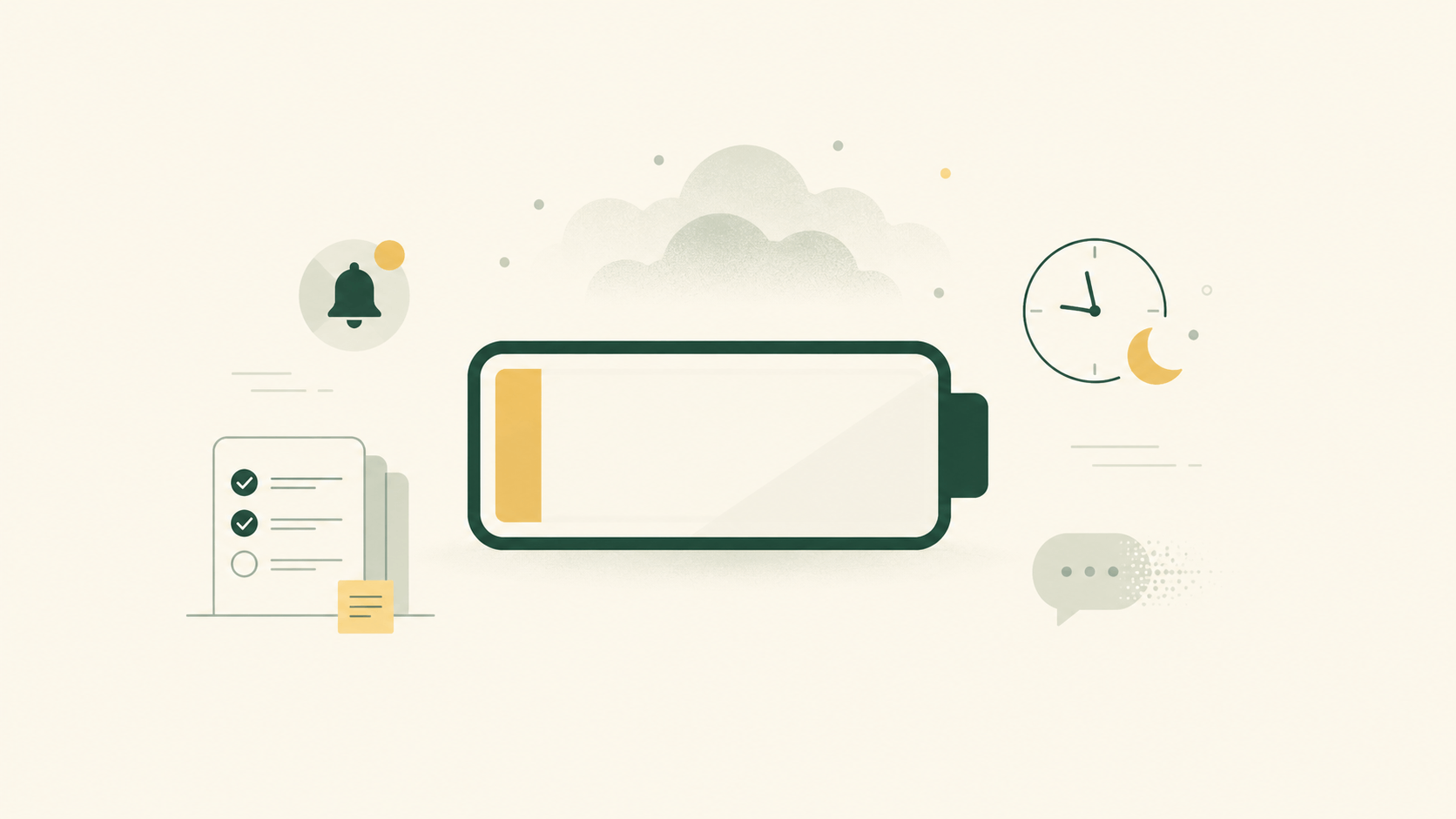 A low battery visual representing emotional exhaustion, fatigue, and the hidden early warning signs of burnout at work